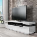 300304D Large White Gloss TV Stand with Storage - TV's up to 85" - Harlow