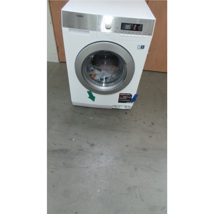 GRADE A3  - AEG L87405FL 10kg Protex Drum 1400rpm Freestanding Washing Machine White With Silver Con