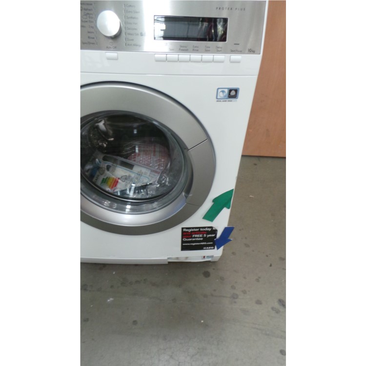 GRADE A3  - AEG L87405FL 10kg Protex Drum 1400rpm Freestanding Washing Machine White With Silver Con
