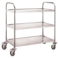 Hamoki 3 Tier Stainless Steel Clearing Trolley – Large - 845mm Wide x 940mm High