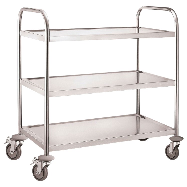 Hamoki 3 Tier Stainless Steel Clearing Trolley – Large - 845mm Wide x 940mm High