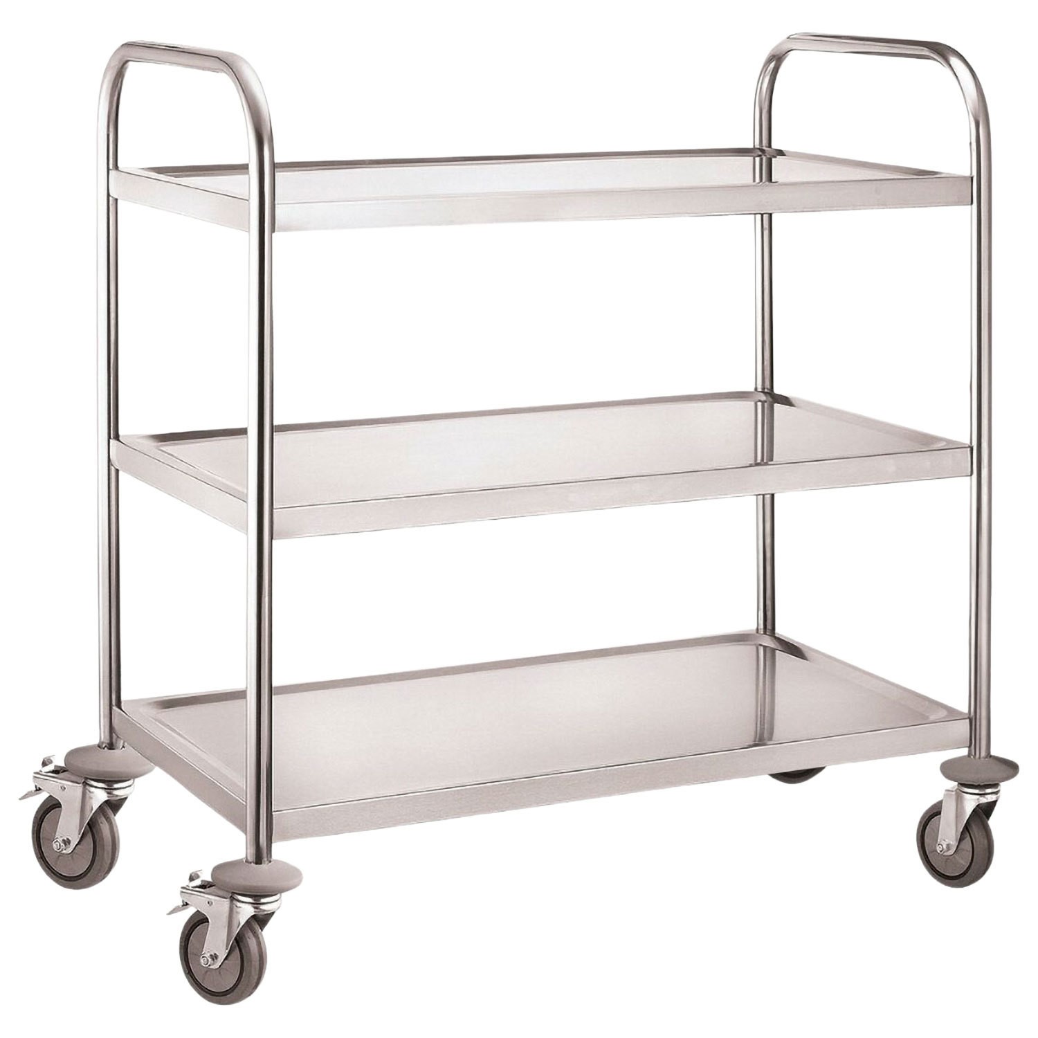 Heavy Duty 3 Tier Stainless Steel Clearing Trolley 845mm Wide 940mm High