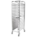 301006 Hamoki Heavy Duty 18 Tier Stainless Steel Clearing Trolley For 1/1 GN Pans & 40cm x 60cm Trays