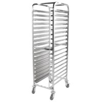 Hamoki 18 Tier Stainless Steel Clearing Racking Trolley For 1/1 GN Pans and 40cm x 60cm Trays