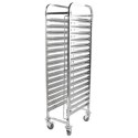 301007 Hamoki Stainless Steel 16 Tier Clearing Racking Trolley - For 1/1 GN Pans