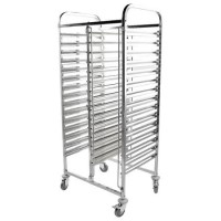 Hamoki 30 Tier - Double Row - Stainless Steel Clearing Racking Trolley For 1/1 GN Pans