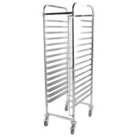 Hamoki 15 Tier Stainless Steel Catering Clearing - Racking Trolley For Baking Trays 40cm x 60cm