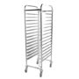 Hamoki 15 Tier Stainless Steel Catering Clearing - Racking Trolley For Baking Trays 40cm x 60cm