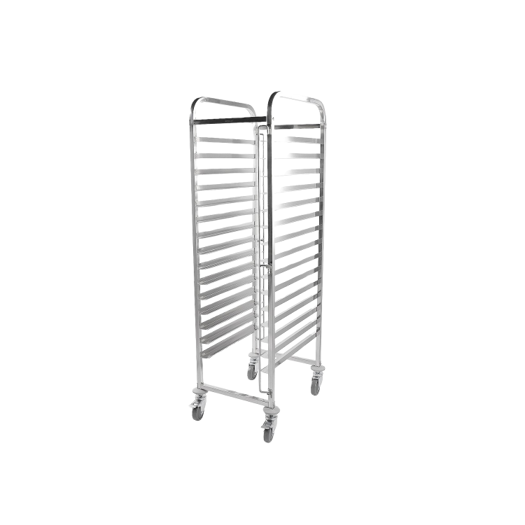 Hamoki 15 Tier Stainless Steel Catering Clearing - Racking Trolley For Baking Trays 40cm x 60cm
