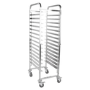 Hamoki 15 Tier Stainless Steel Catering Clearing - Racking Trolley For Baking Trays 40cm x 60cm