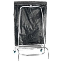 Hamoki WBH-701 Foot Pedal Operated 110ltr Commercial Waste Bag Holder Trolley With Rubber Clamp Closed Mouth and 2 Rear Castors