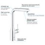 Grohe Chrome Single Lever Pull Out Spray Kitchen Mixer Tap