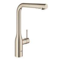 Essence Single Lever Pull Out Spray Kitchen Mixer Tap - Polished Nickel