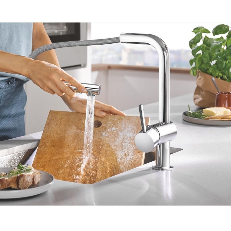 Grohe Minta Single Lever Kitchen Mixer Tap - Chrome