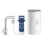 GRADE A1 - Grohe Chrome Red Mono B-Spout Single Lever Instant Boiling Water Tap with M Size Boiler
