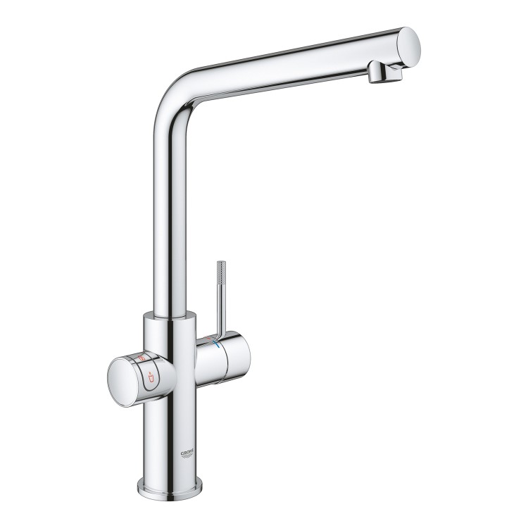 Grohe Red Duo Instant Boiling Water Tap Twin Lever with M Size Boiler in Chrome 