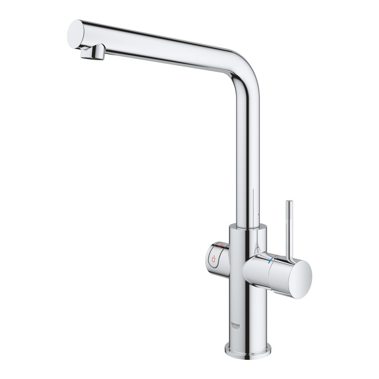 Grohe Red Duo Instant Boiling Water Tap Twin Lever with M Size Boiler in Chrome 