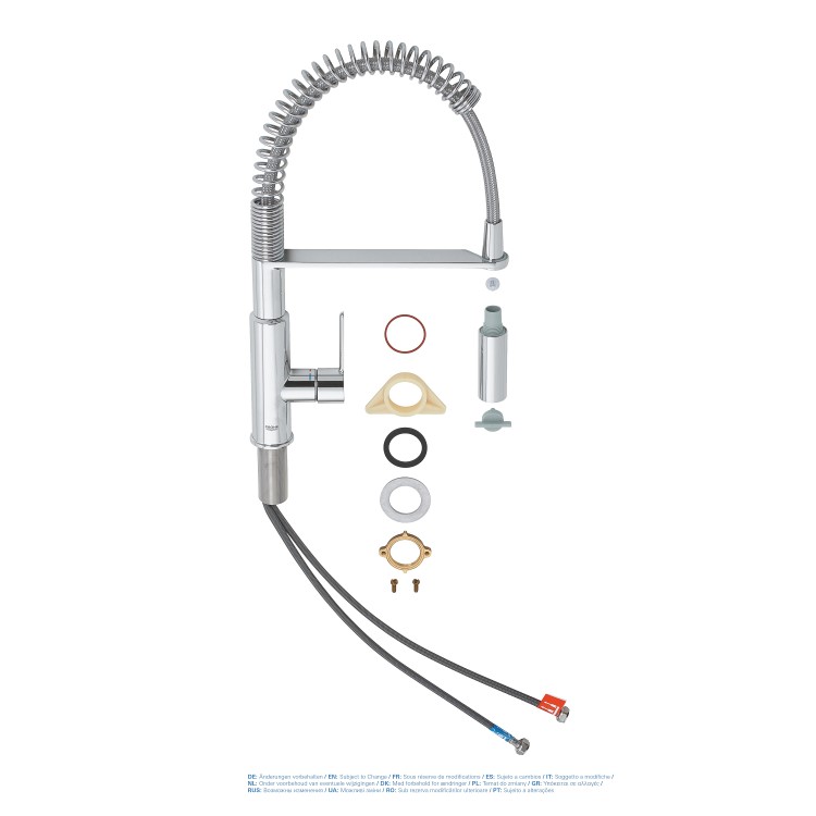 Grohe Get Professional Single Lever Pull Out Monobloc Kitchen Mixer Tap - Chrome