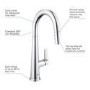 Grohe Veletto Single Lever Monobloc Pull Out Kitchen Tap- Chrome