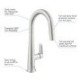 Grohe Veletto Nickel Single Lever Pull Out Monobloc Kitchen Sink Mixer Tap