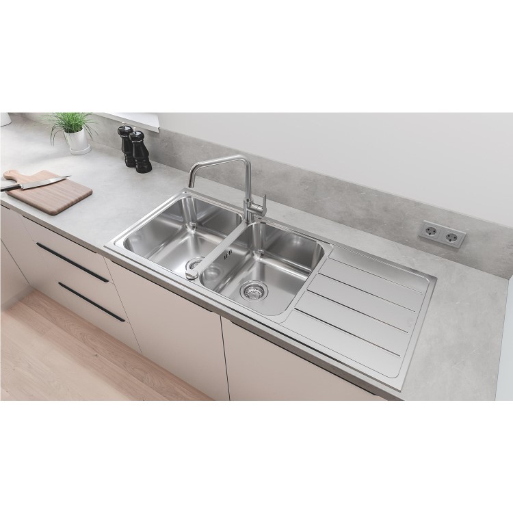 Grohe Quickfix Start Single Lever Monobloc Kitchen Mixer Tap - Steel