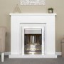 Adam White Surround with Helios Electric Fire in Brushed Steel - Lomond