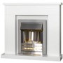 Adam White Surround with Helios Electric Fire in Brushed Steel - Lomond