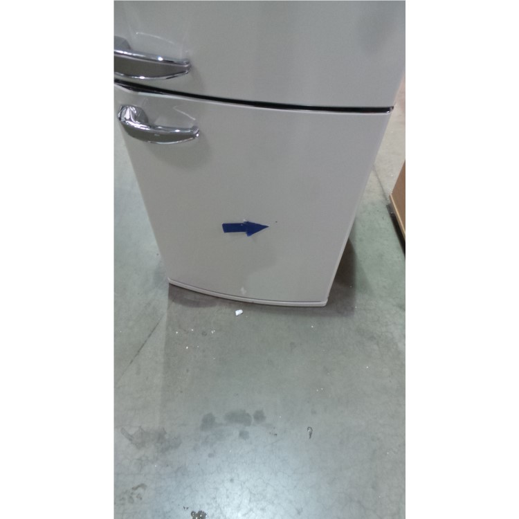 GRADE A3 - Servis C60185NFC Retro Right Hand Hinge Freestanding Fridge Freezer Cream