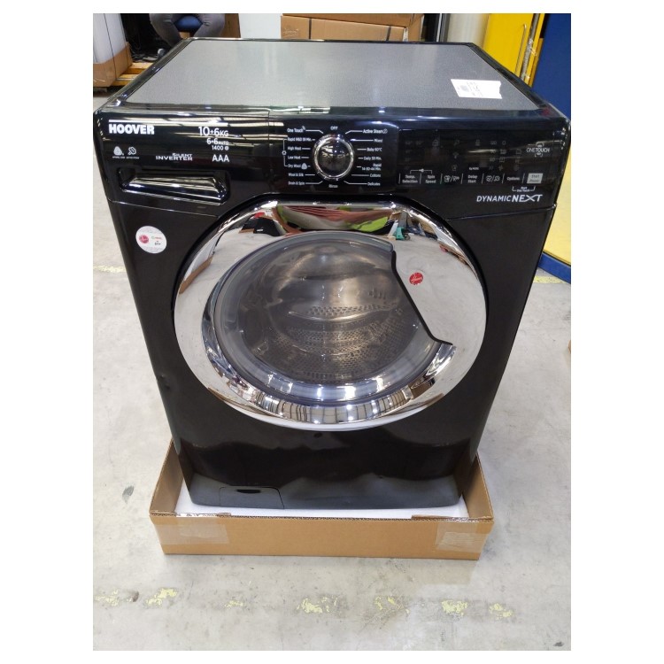 Refurbished Hoover Dynamic Next WDXOA4106HCB580 Smart Freestanding 10/6KG 1400 Spin Washer Dryer Black