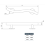 Matt Black Stainless Steel Luxury Curved Grab Rail 355mm