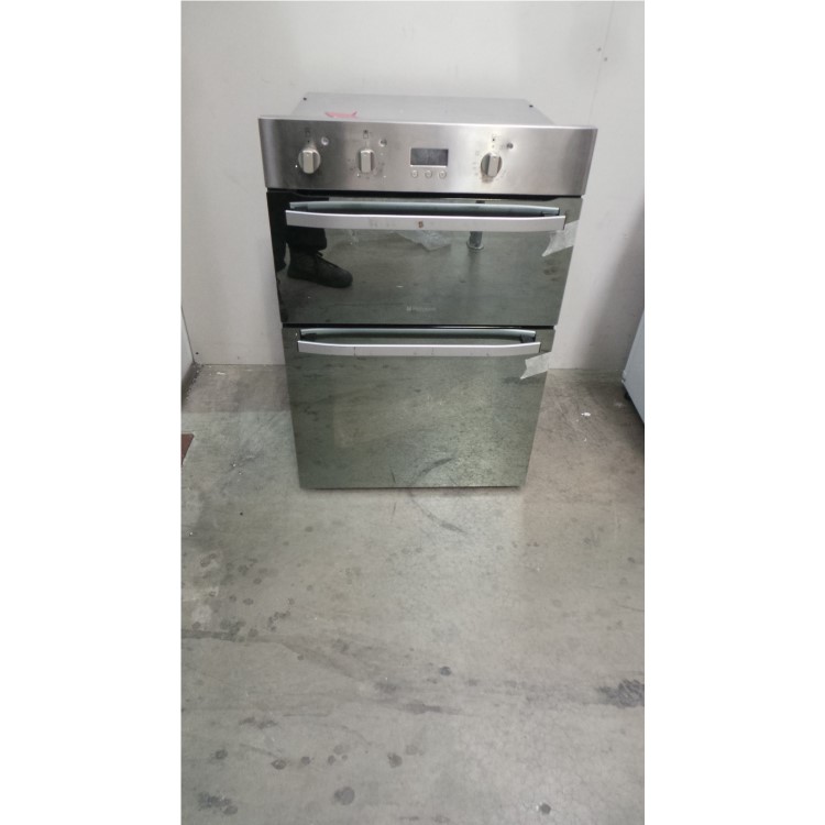 GRADE A2 - Hotpoint DHS53XS Multifunction Electric Built-in Double Oven - Stainless Steel