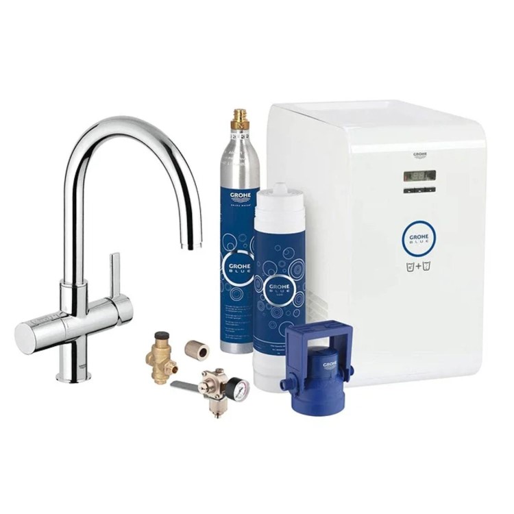 Grohe Blue Chilled & Sparkling Starter Kit with C-Spout Tap - Chrome