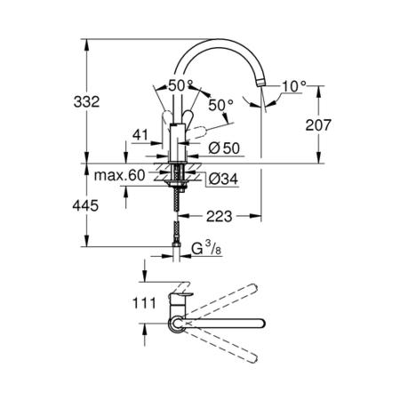 GROHE BauEdge single-lever kitchen tap