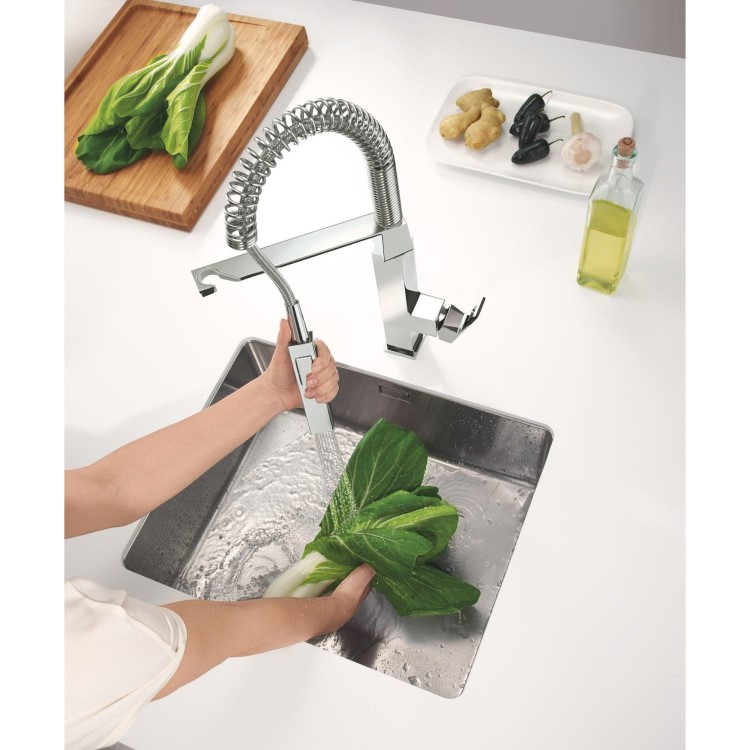 Grohe Eurocube Single Lever Kitchen Mixer Tap - Chrome