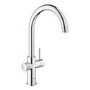 Grohe Chrome Blue C-Spout Single Lever Home Duo Starter Kitchen Mixer Tap Kit