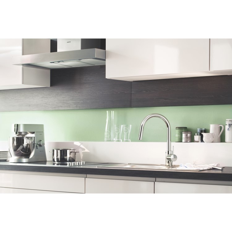 Refurbished Grohe Eurosmart Chrome Single Lever Pull Out Kitchen Mixer Tap
