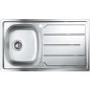 Single Bowl Stainless Steel Chrome Kitchen Sink with Reversible Drainer - Grohe