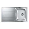 Single Bowl Stainless Steel Chrome Kitchen Sink with Reversible Drainer - Grohe