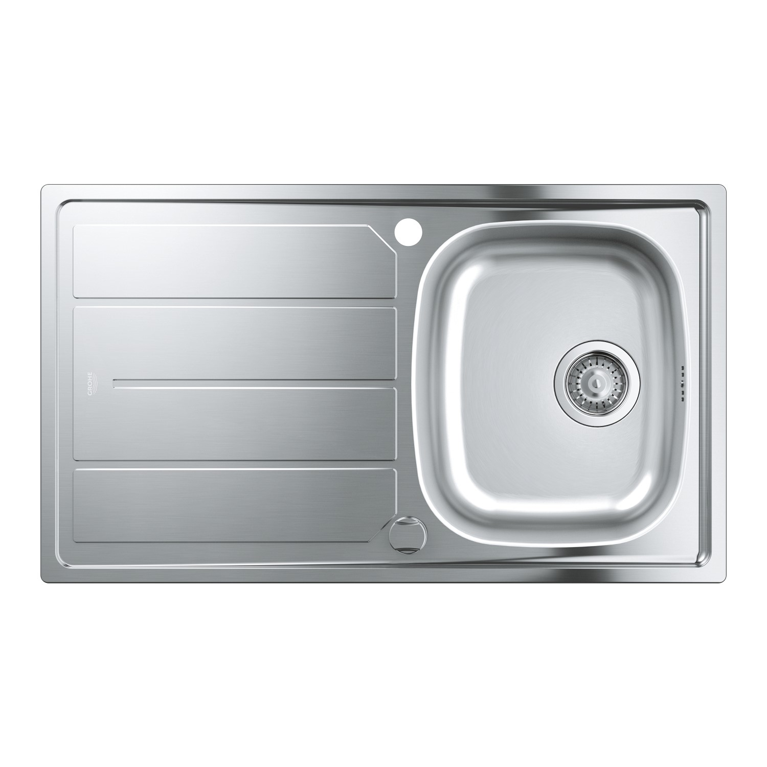 Single Bowl Stainless Steel Chrome Kitchen Sink with Reversible