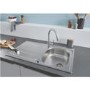 Single Bowl Stainless Steel Chrome Kitchen Sink with Reversible Drainer - Grohe