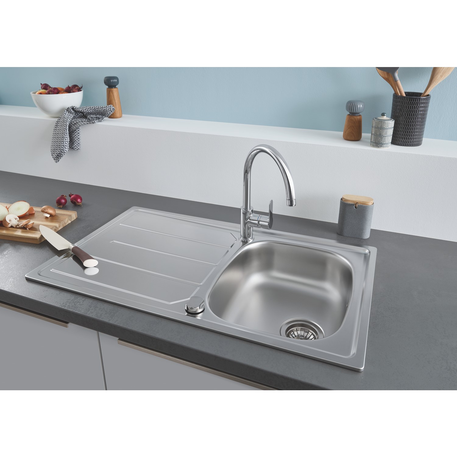 Grohe K200 10 Bowl Stainless Steel Kitchen Sink 31552sd0 Appliances Direct Grohe K200 10 Bowl Stainless Steel Kitchen Sink 31552sd0 Appliances Direct