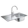 Single Bowl Chrome Stainless Steel Kitchen Sink with Reversible Drainer - Grohe Concetto
