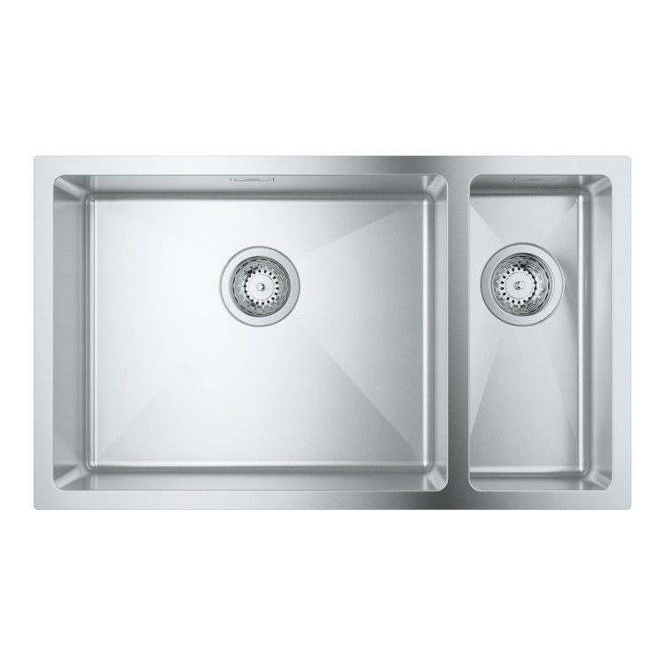 Grohe K700 1.5 Bowl Kitchen Sink with Overflow - Stainless Steel