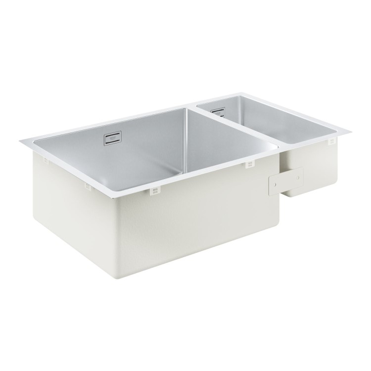Grohe K700 1.5 Bowl Kitchen Sink with Overflow - Stainless Steel