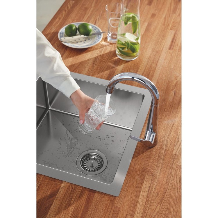 Grohe K700 Single bowl Inset or Flush-Mount Chrome Stainless Steel Kitchen Sink