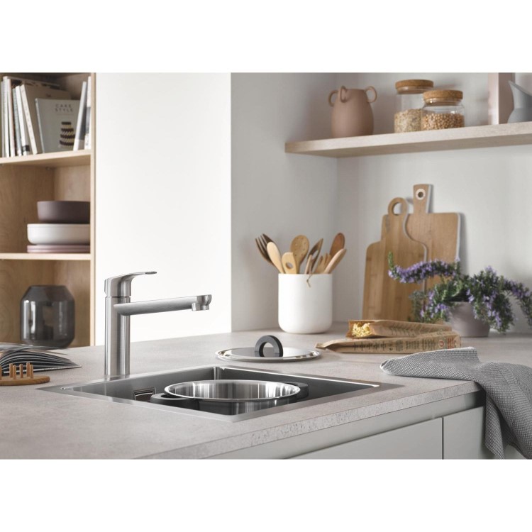 Grohe K700 Single bowl Inset or Flush-Mount Chrome Stainless Steel Kitchen Sink