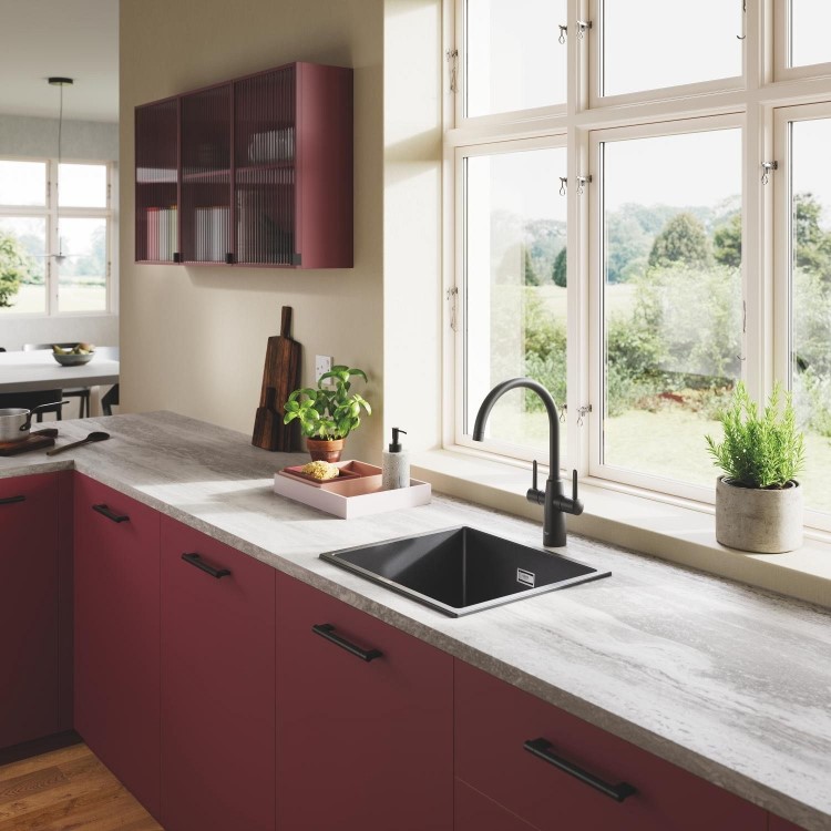 Grohe K700U Single bowl Undermount Black Composite  Kitchen Sink