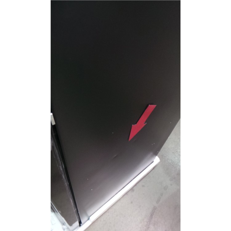 GRADE A2 - Hotpoint FFU3DK Trio Freestanding Fridge Freezer With French-style Fridge Doors Black