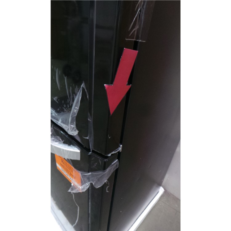 GRADE A2 - Hotpoint FFU3DK Trio Freestanding Fridge Freezer With French-style Fridge Doors Black