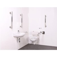 Nymas Wall Hung Doc M Pack Disibility Bathroom Suite with Polished Fixings Nymas Wall Hung Doc M Pack Disibility Bathroom Suite with Polished Fixings